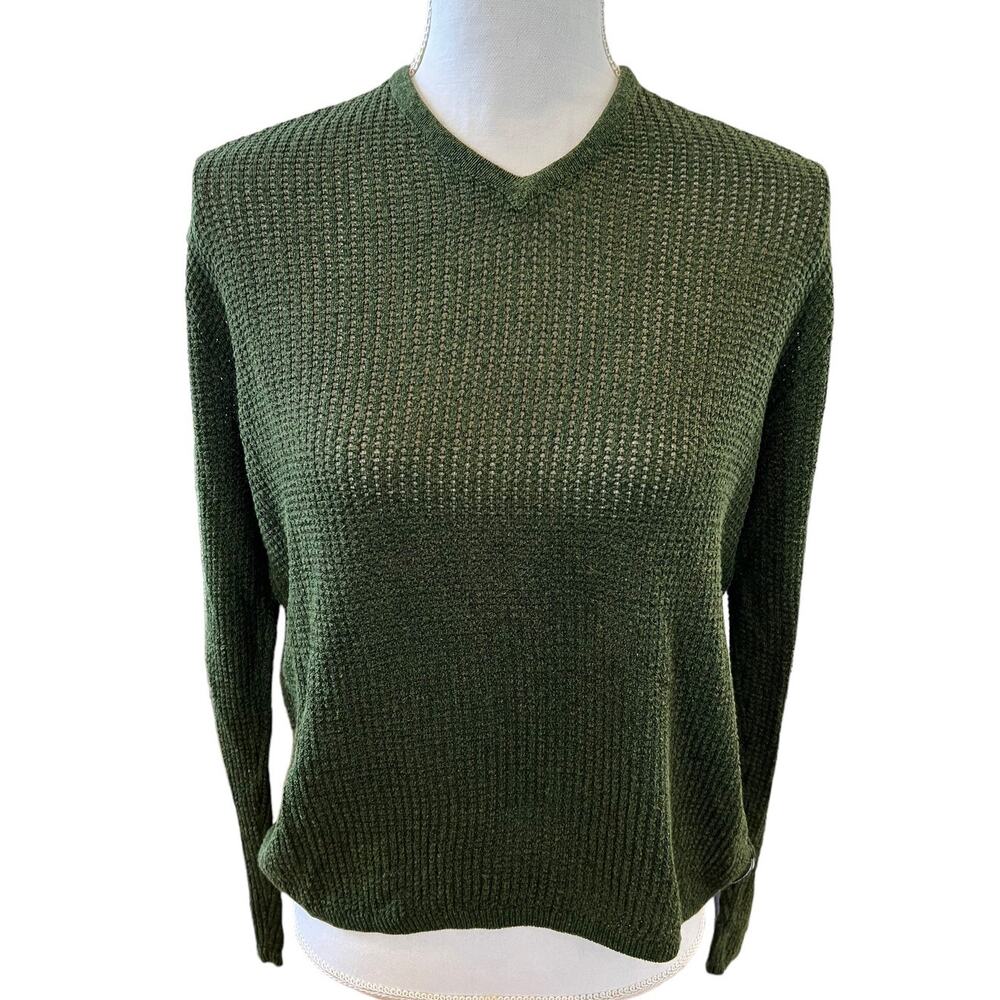 A/X Armani Exchange Moss Green Lightweight Knit Sweater S